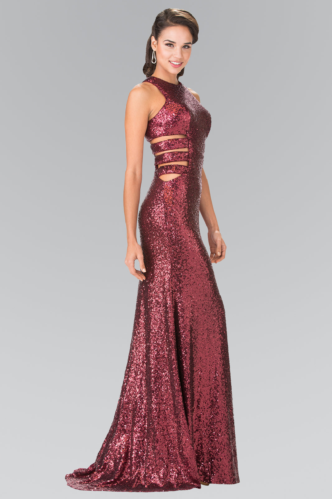 Sequin Illusion V-Neck Mermaid Dress by Elizabeth K - GL2299 - Special Occasion