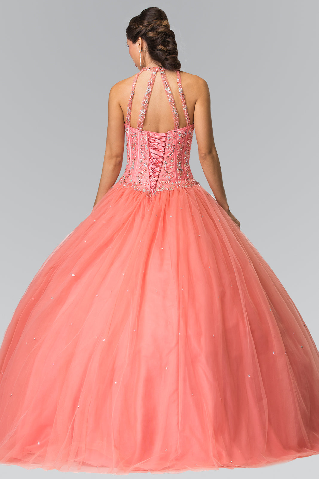 Elizabeth K - GL2348 - Embellished Sleeveless Tulle Quinceanera Dress