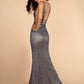 Illusion V-Neck Glitter Mermaid Dress by Elizabeth K - GL2588