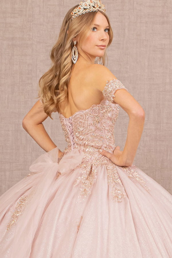 Elizabeth K - GL2604 - Mesh Jewel Sweetheart Neck Quinceanera Dress