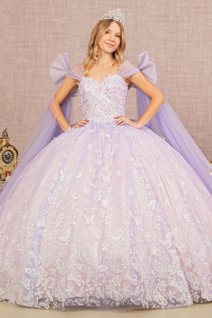 Glitter Sweetheart Neckline Quinceanera Dress by Elizabeth K - GL3175