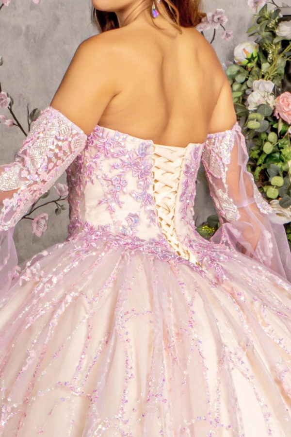 Jewel Sequin Sweetheart Neckline Quinceanera Dress by GLS by Gloria - GL3234