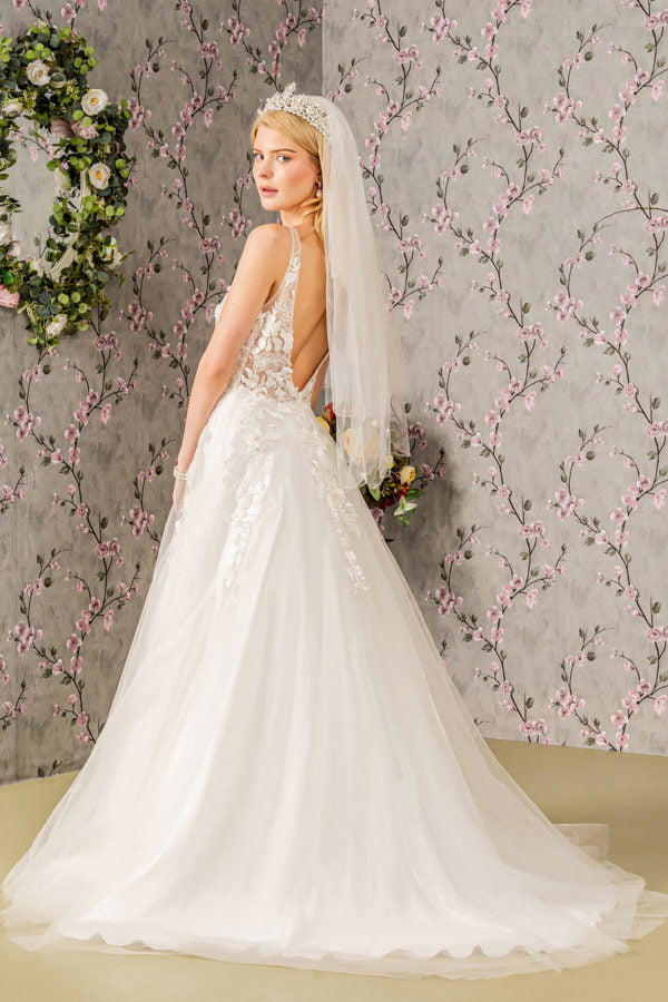 Floral Embroidery A-Line Women Bridal Dress by GLS by Gloria - GL3269 - Special Occasion/Curves