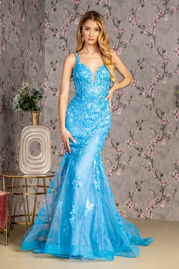 Floral Embroidery Sequin Mermaid Women Formal Dress by GLS by Gloria - GL3333 - Special Occasion/Curves