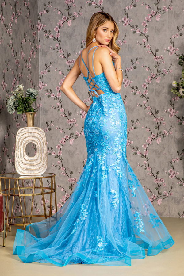 Floral Embroidery Sequin Mermaid Women Formal Dress by GLS by Gloria - GL3333 - Special Occasion/Curves