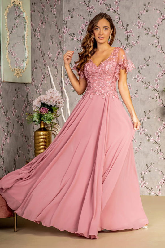 Embroidery Chiffon Sweetheart Women Formal Dress by GLS by Gloria - GL3352 - Special Occasion/Curves