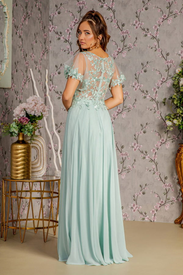 Embroidery Chiffon Sweetheart Women Formal Dress by GLS by Gloria - GL3352 - Special Occasion/Curves