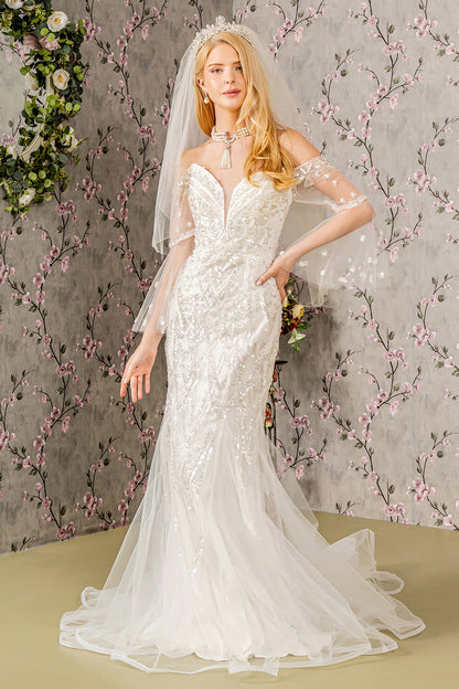 Illusion Sweetheart Mermaid Women Bridal Dress by GLS by Gloria - GL3426 - Special Occasion/Curves