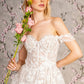 Floral Embroidery Off Shoulder Women Bridal Dress by GLS by Gloria - GL3429 - Special Occasion/Curves