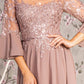 Sequin Chiffon 3/4 Sleeve A-Line Women Formal Dress by GLS by Gloria - GL3434 - Special Occasion/Curves