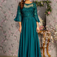 Sequin Chiffon 3/4 Sleeve A-Line Women Formal Dress by GLS by Gloria - GL3434 - Special Occasion/Curves