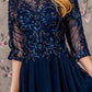 Sequin Chiffon Boat Neckline A-Line Women Formal Dress by GLS by Gloria - GL3446 - Special Occasion/Curves