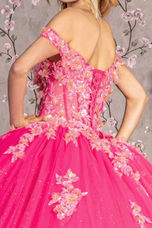 Glitter Off Shoulder Sweetheart Quinceanera Dress by GLS by Gloria - GL3469