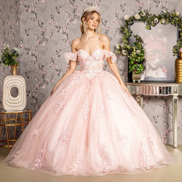 Sequin Off-Shoulder Sweetheart Quinceanera Dress by GLS by Gloria - GL3475