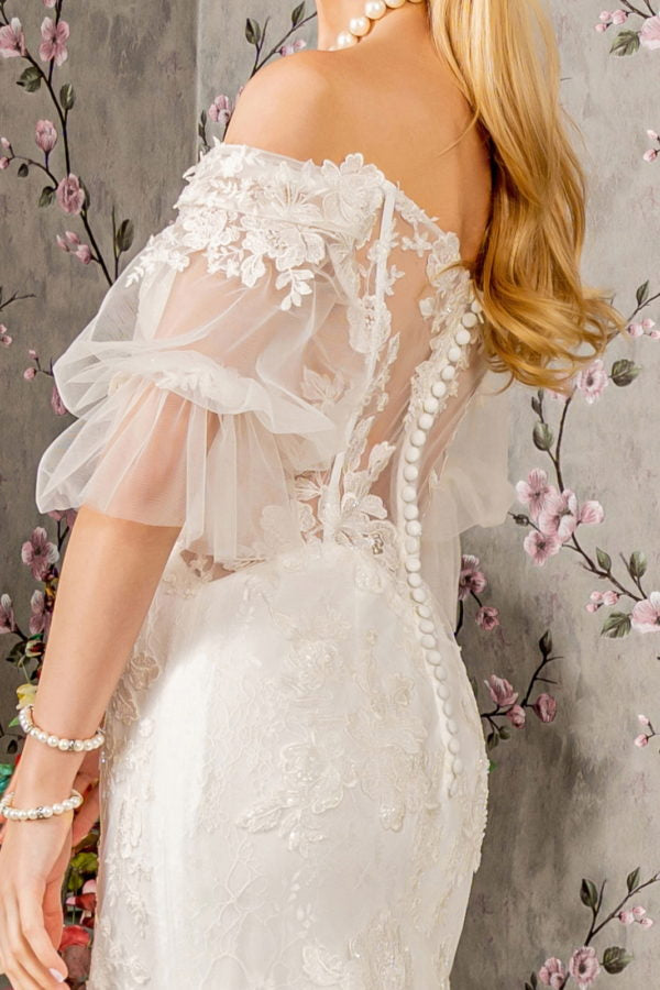 Floral Embroidery Mermaid Women Bridal Dress by GLS by Gloria - GL3479 - Special Occasion/Curves