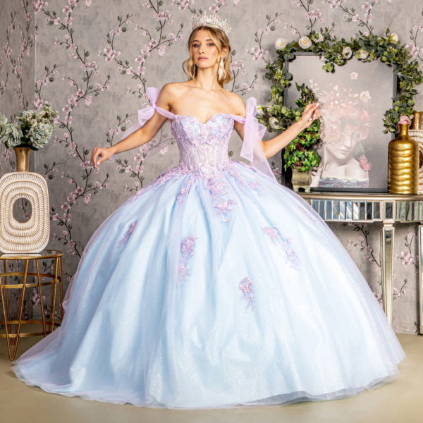 3D Butterfly Off Shoulder Quinceanera Dress by GLS by Gloria - GL3482