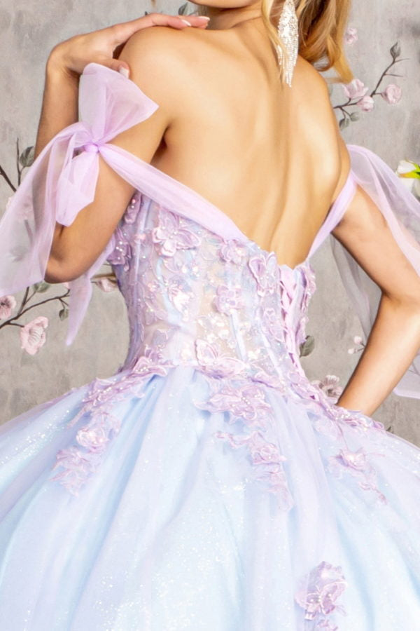 3D Butterfly Off Shoulder Quinceanera Dress by GLS by Gloria - GL3482