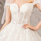 Embroidery Off Shoulder Sequin Bridal Dress by GLS by Gloria - GL3489 - Special Occasion/Curves