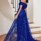 Off The Shoulder Puff Sleeve with Over Skirt Gown By Ladivine J836 - Women Evening Formal Gown - Special Occasion/Curves