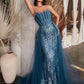 Glitter Strapless Sweetheart Neckline Gown By Ladivine J858 - Women Evening Formal Gown - Special Occasion