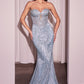 Embellished Strapless Mermaid Gown by Cinderella Divine J871 - Special Occasion