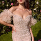 Strapless Pearl & Glitter Leg Slit Formal Evening Gown by Andrea & Leo Couture - MA102 - Special Occasion/Curves