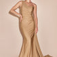 Satin One Shoulder Mermaid Gown by Cinderella Divine PT004 - Special Occasion