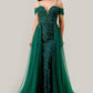 Embellished Off The Shoulder Sequin Gown by Cinderella Divine SF009 - Special Occasion/Curves