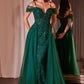 Embellished Off The Shoulder Sequin Gown by Cinderella Divine SF009 - Special Occasion/Curves