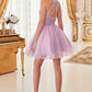 Halter Tulle layered Short Cocktail dress by Cinderella Divine - UJ0119