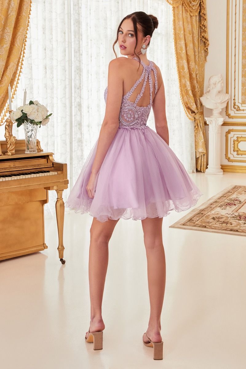 Halter Tulle layered Short Cocktail dress by Cinderella Divine - UJ0119