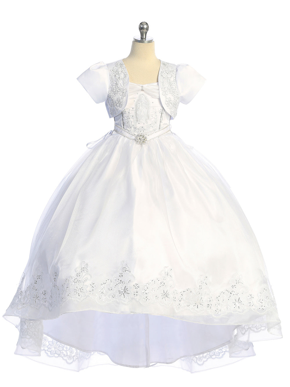 Flower Girl Dress - Floral Lace Organza Overlay Dress by TIPTOP KIDS - AS1203