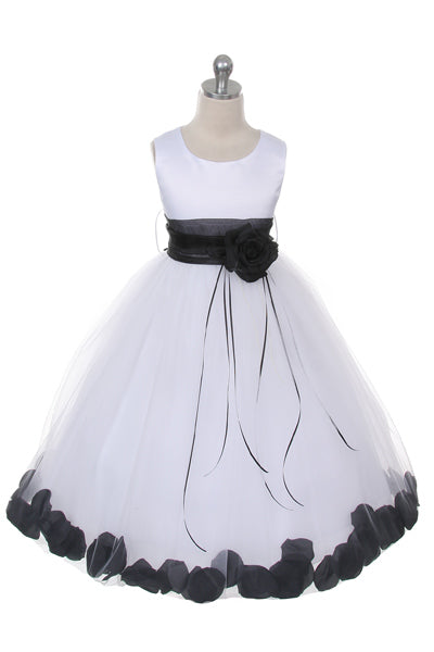 Satin Flower Petal White Flower Girl Dress 1of2 by AS160B Kids Dream - Girl Formal Dresses