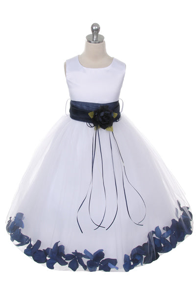 Satin Flower Petal White Flower Girl Dress 1of2 by AS160B Kids Dream - Girl Formal Dresses