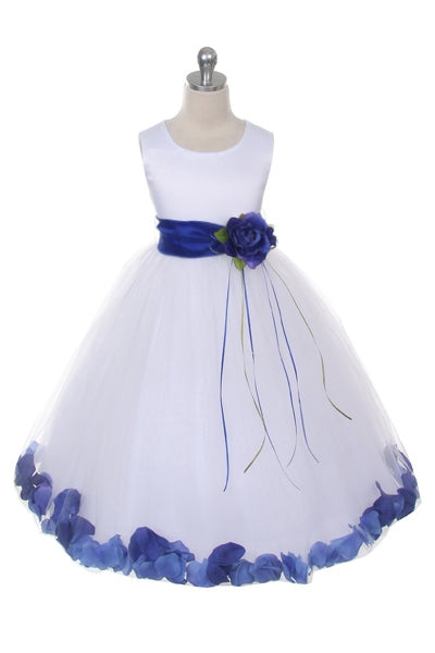 Satin Flower Petal White Flower Girl Dress 1of2 by AS160B Kids Dream - Girl Formal Dresses