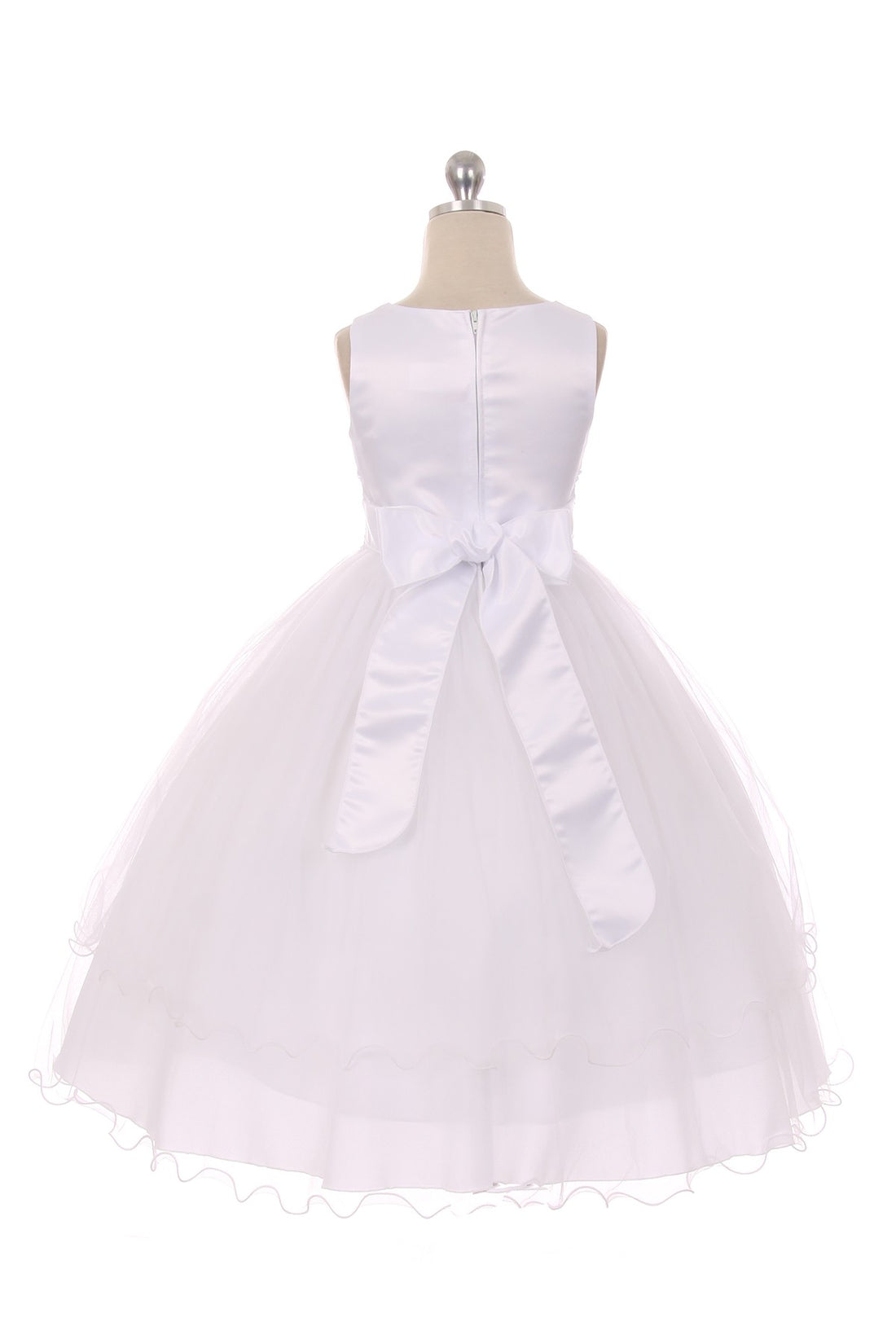 Girl Party Lace Trim Long Tulle Dress by AS198 Kids Dream - Girl Formal Dresses