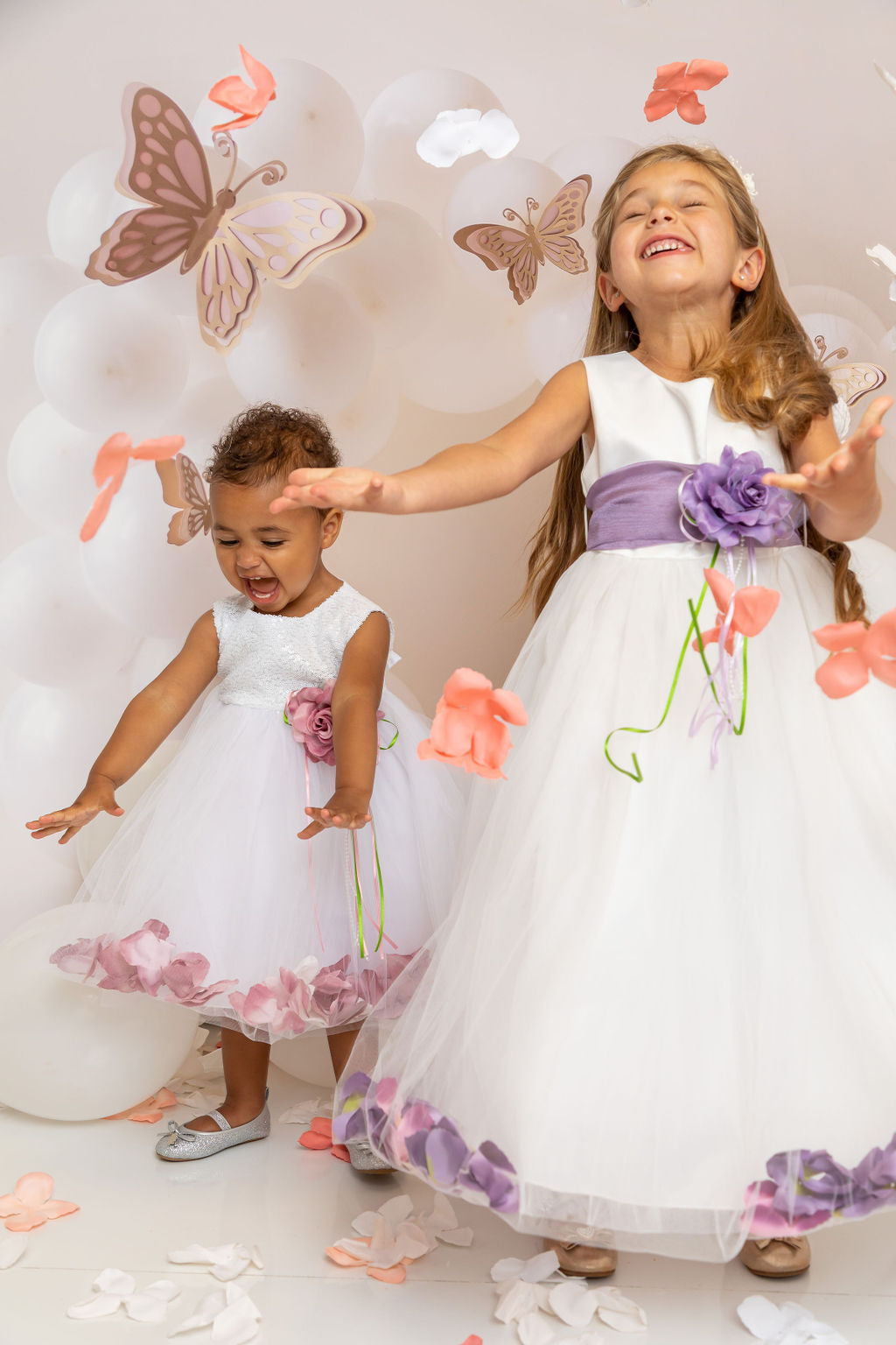 Satin Flower Petal Ivory Flower Girl Dress 1of2 by AS160B Kids Dream - Girl Formal Dresses