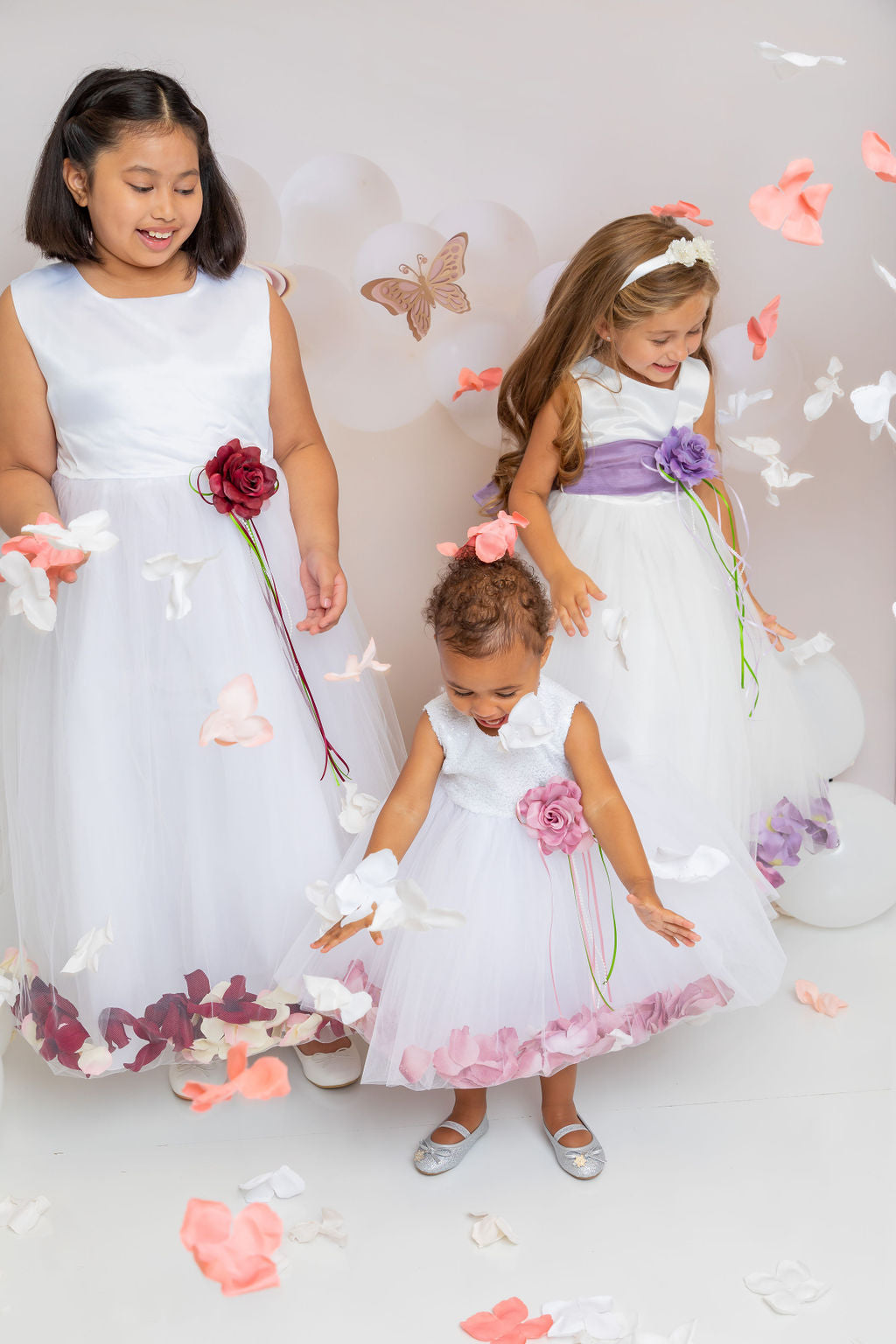 Satin Flower Petal Ivory Flower Girl Dress 1of2 by AS160B Kids Dream - Girl Formal Dresses