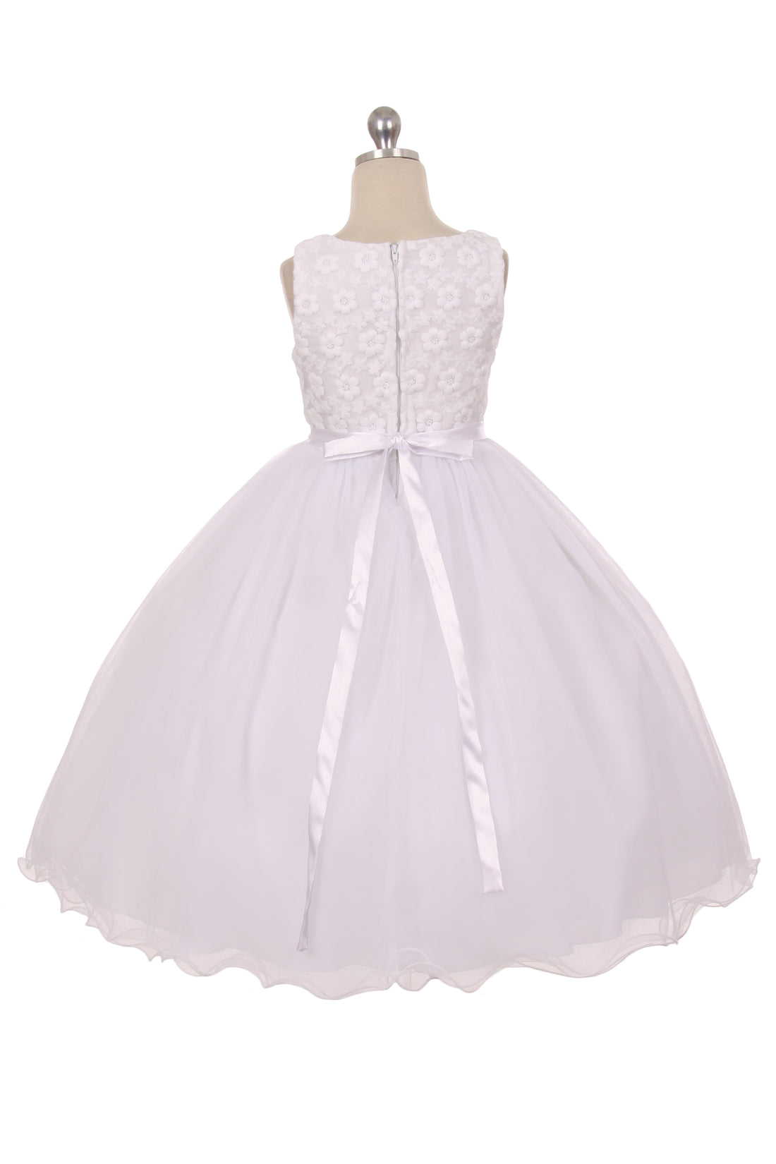 Flower Embroidered Tulle Flower Girl Dress by AS368 Kids Dream - Girl Formal Dresses