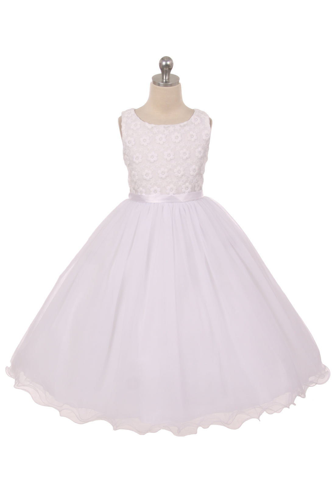 Flower Embroidered Tulle Flower Girl Dress by AS368 Kids Dream - Girl Formal Dresses