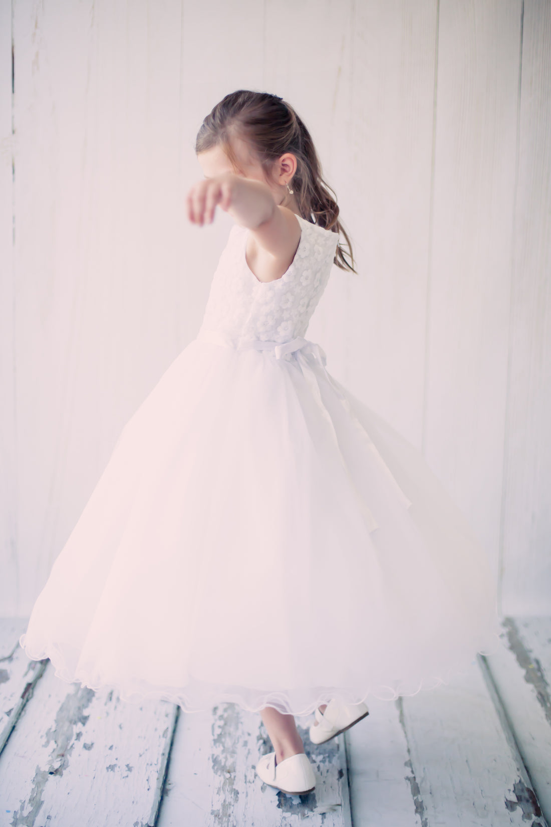 Flower Embroidered Tulle Flower Girl Dress by AS368 Kids Dream - Girl Formal Dresses