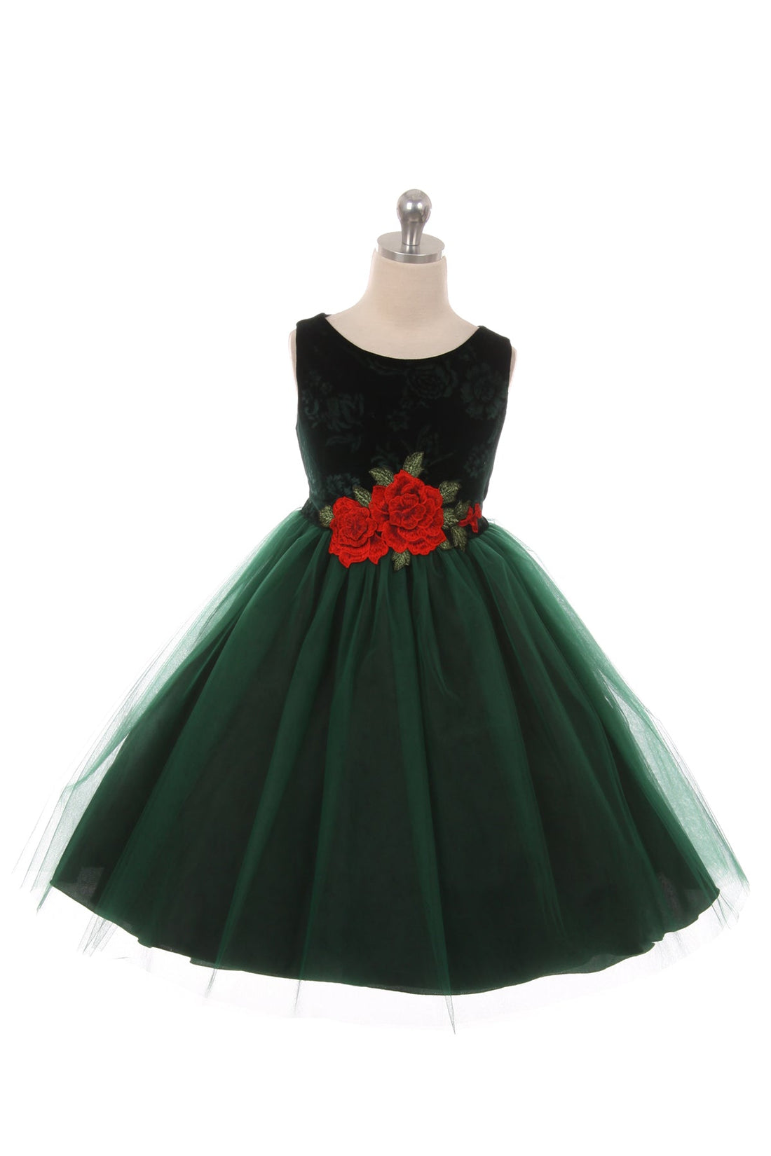 Velvet Rose Patch Girl Party Dress by AS396 Kids Dream - Girl Formal Dresses