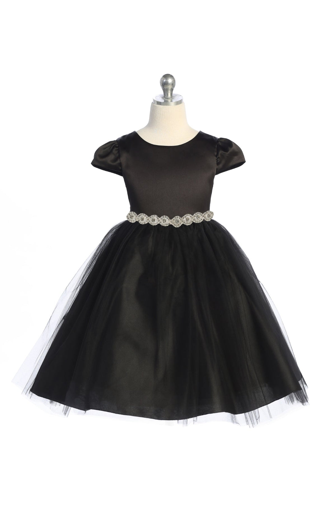 Sleeve Satin Girl Party Dress with Tulle by AS452 Kids Dream - Girl Formal Dresses