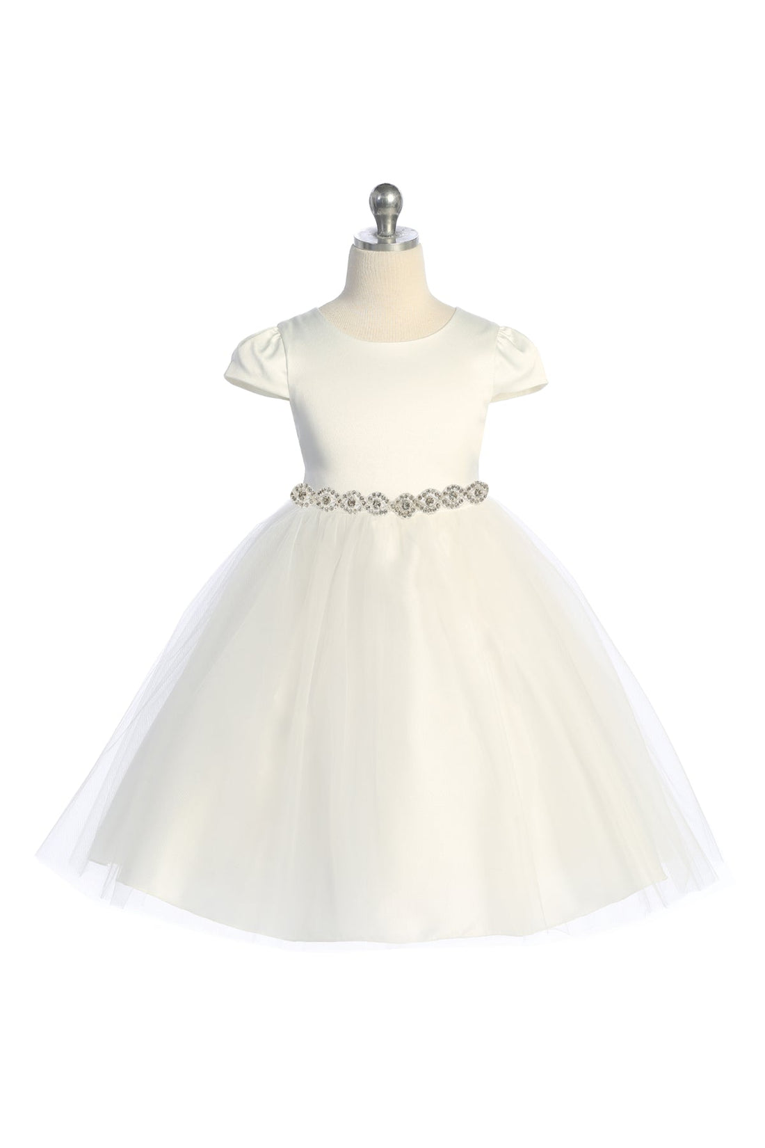 Sleeve Satin Girl Party Dress with Tulle by AS452 Kids Dream - Girl Formal Dresses