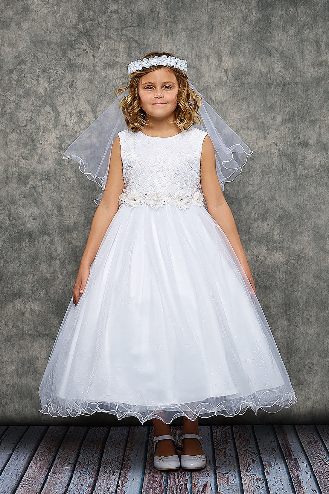 Lace Glitter Tulle Flower Girl Dress by AS468 Kids Dream - Girl Formal Dresses