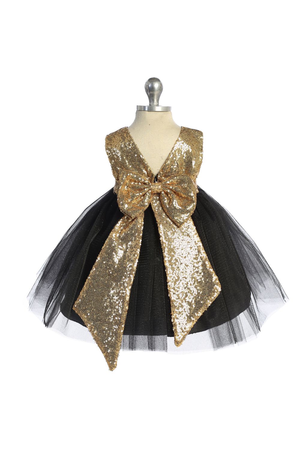 Baby Gold Silver Sequin V Back Girl Party Dress- AS498B Kids Dream