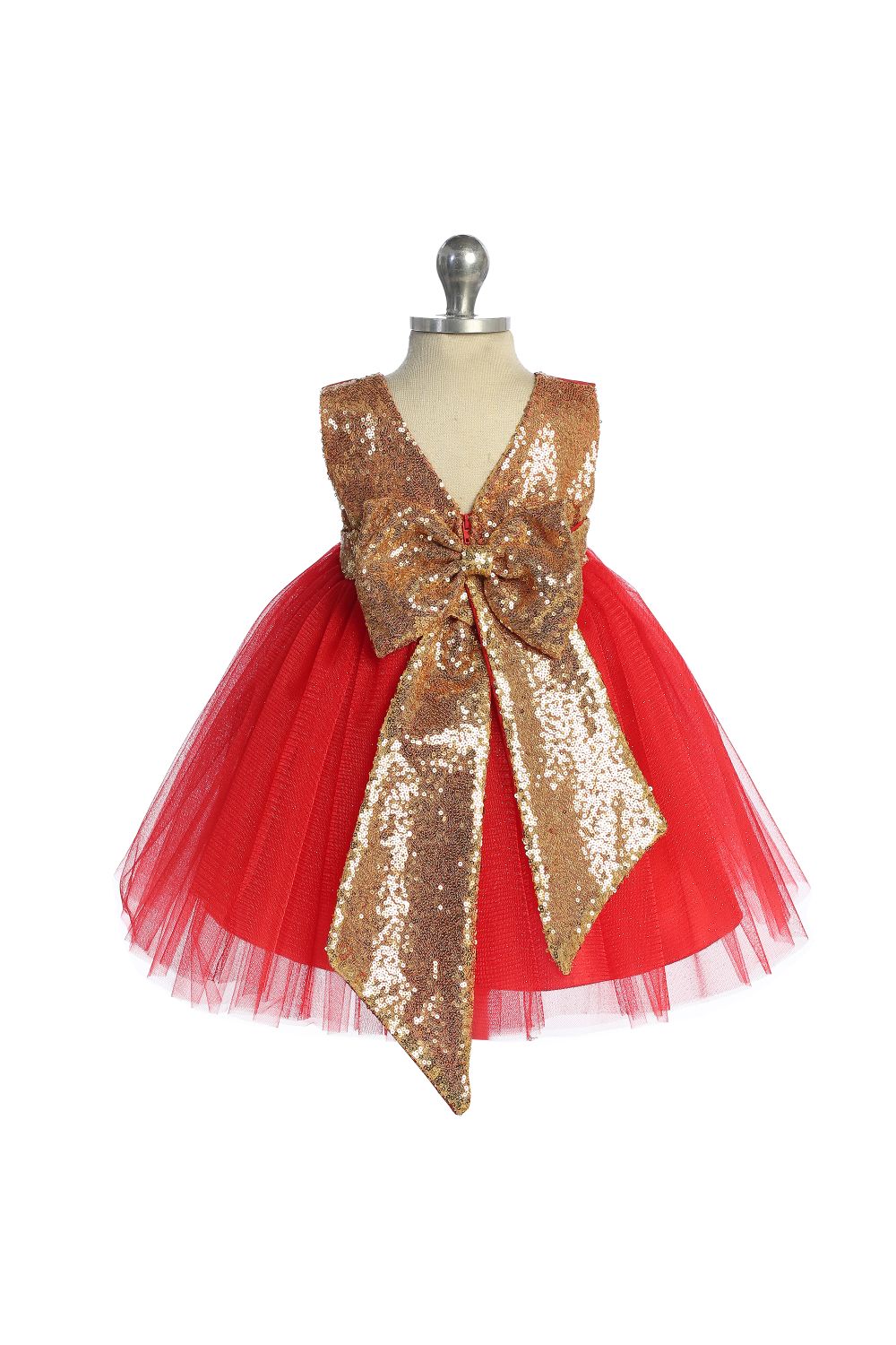 Baby Gold Silver Sequin V Back Girl Party Dress- AS498B Kids Dream