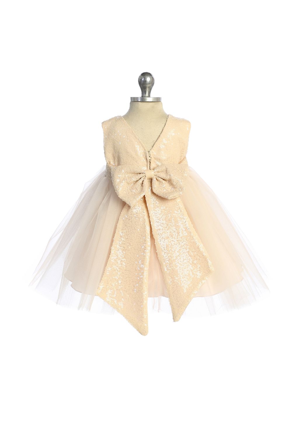 Baby Girl Lace Tulle Sequin Back V Party Dress- AS522B Kids Dream