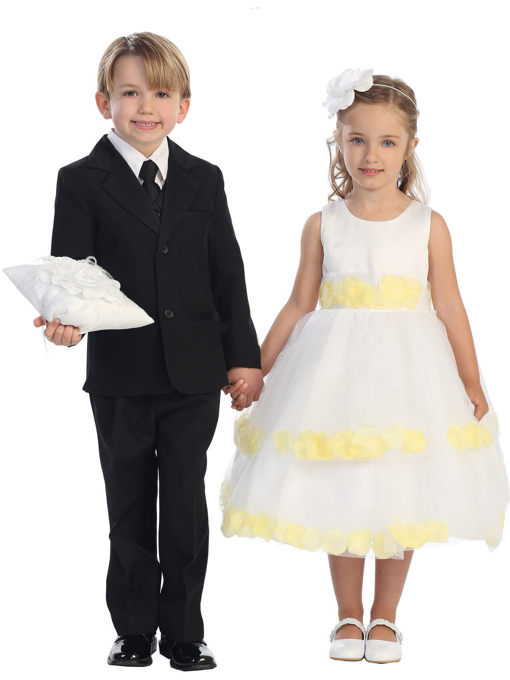 Flower Girl Petal Satin Bodice Double Tulle Layer Dress by TIPTOP KIDS - AS5251