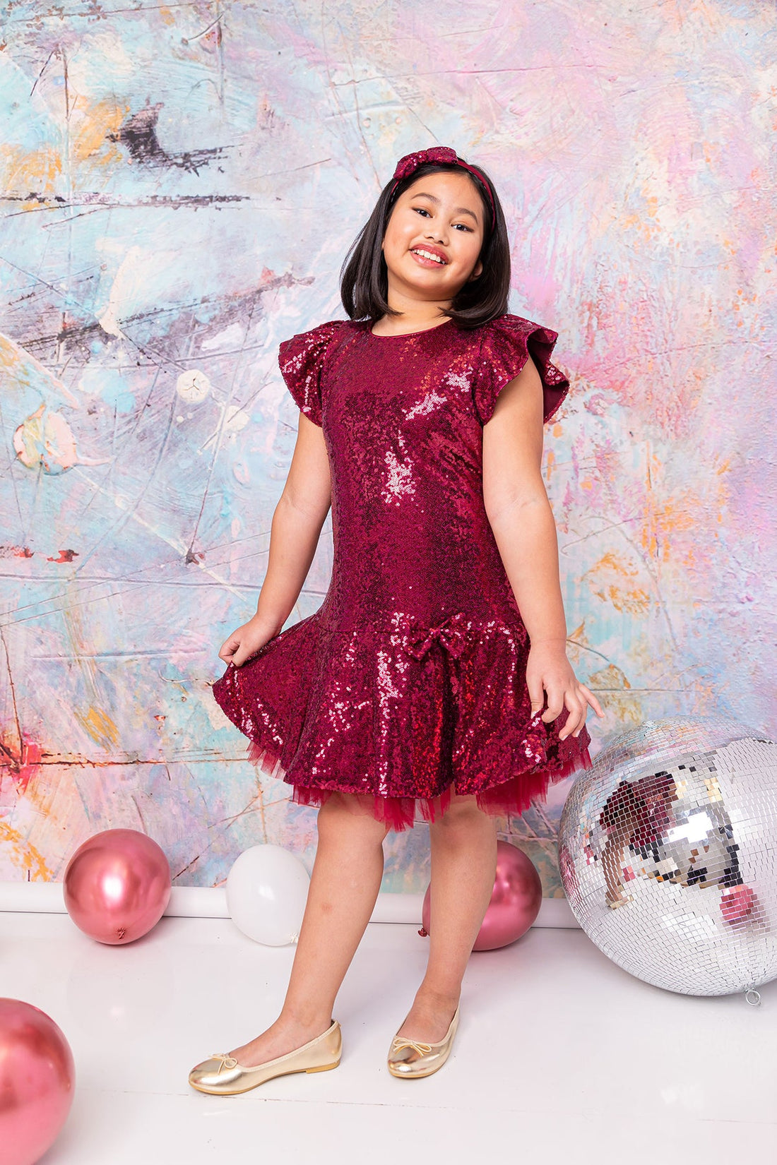 Sequin Ruffle Sleeve Tutu Girl Party Dress by AS530 Kids Dream - Girl Formal Dresses